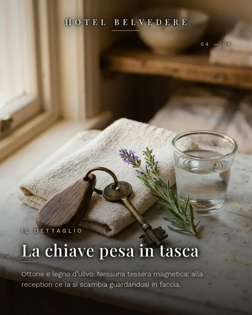 Slide 4 di 8 del carosello di esempio per un hotel, generato dalla piattaforma