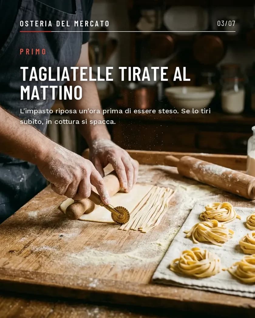 Slide 3 di 7 del carosello di esempio per un ristorante, generato dalla piattaforma