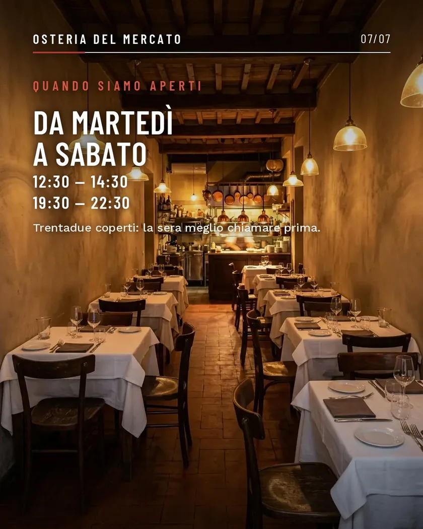 Slide 7 di 7 del carosello di esempio per un ristorante, generato dalla piattaforma